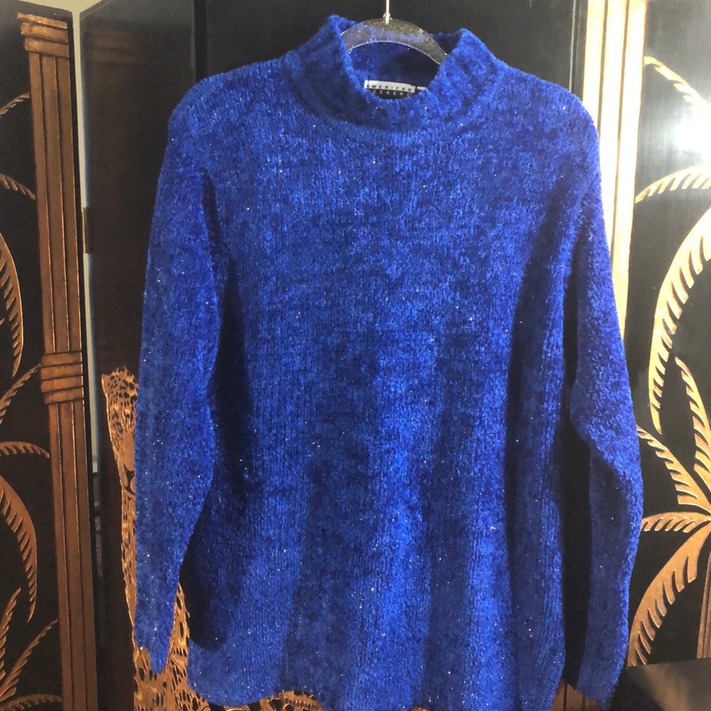 Royal Blue Glitter Sweater- Size M